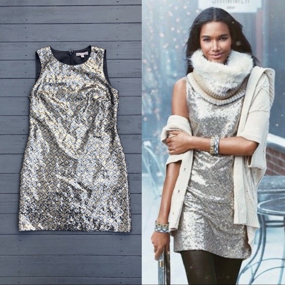 Banana Republic geometric sequin shift dress 8 - Picture 5 of 8